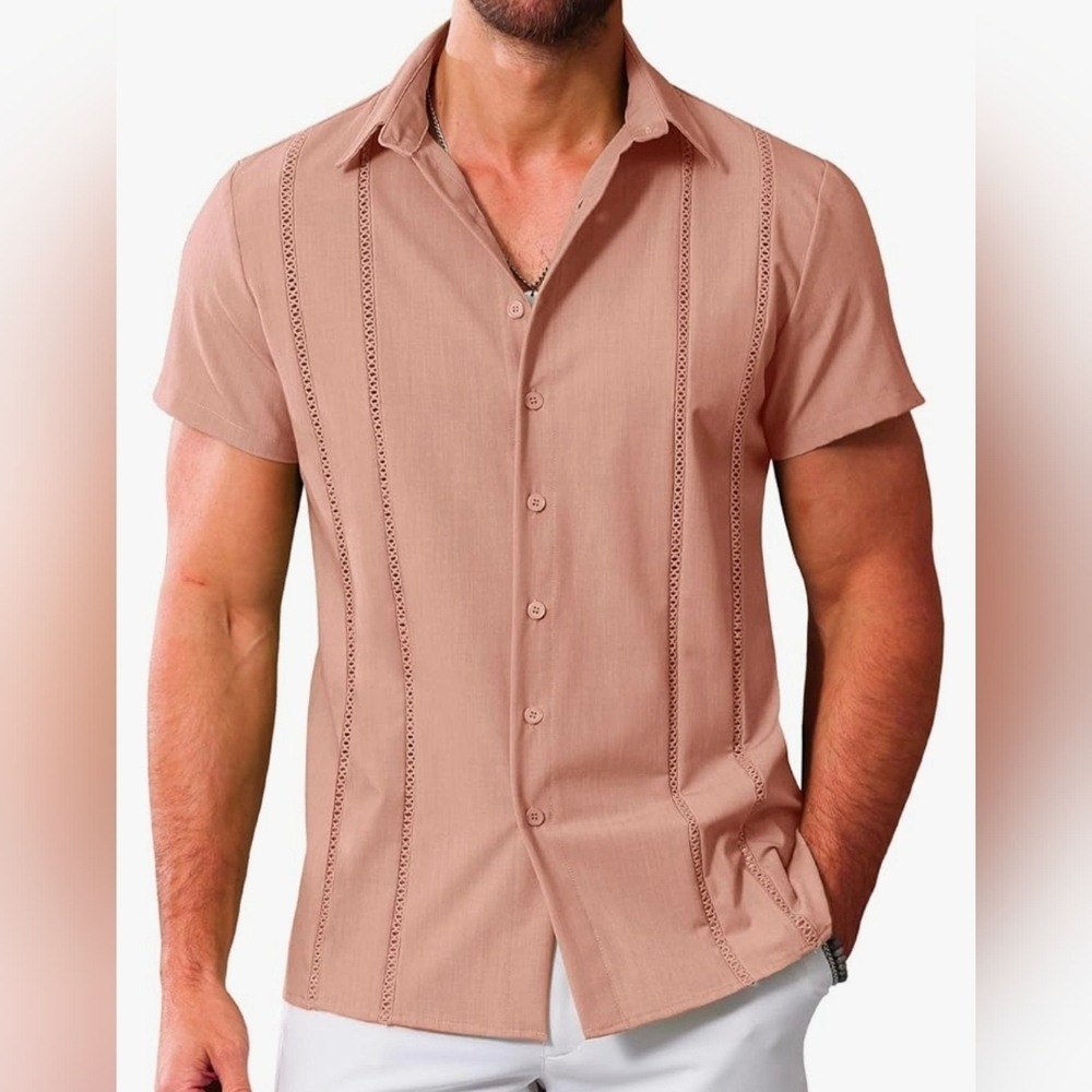 LETSEE Men's Button Down Beach Shirt #565, 566